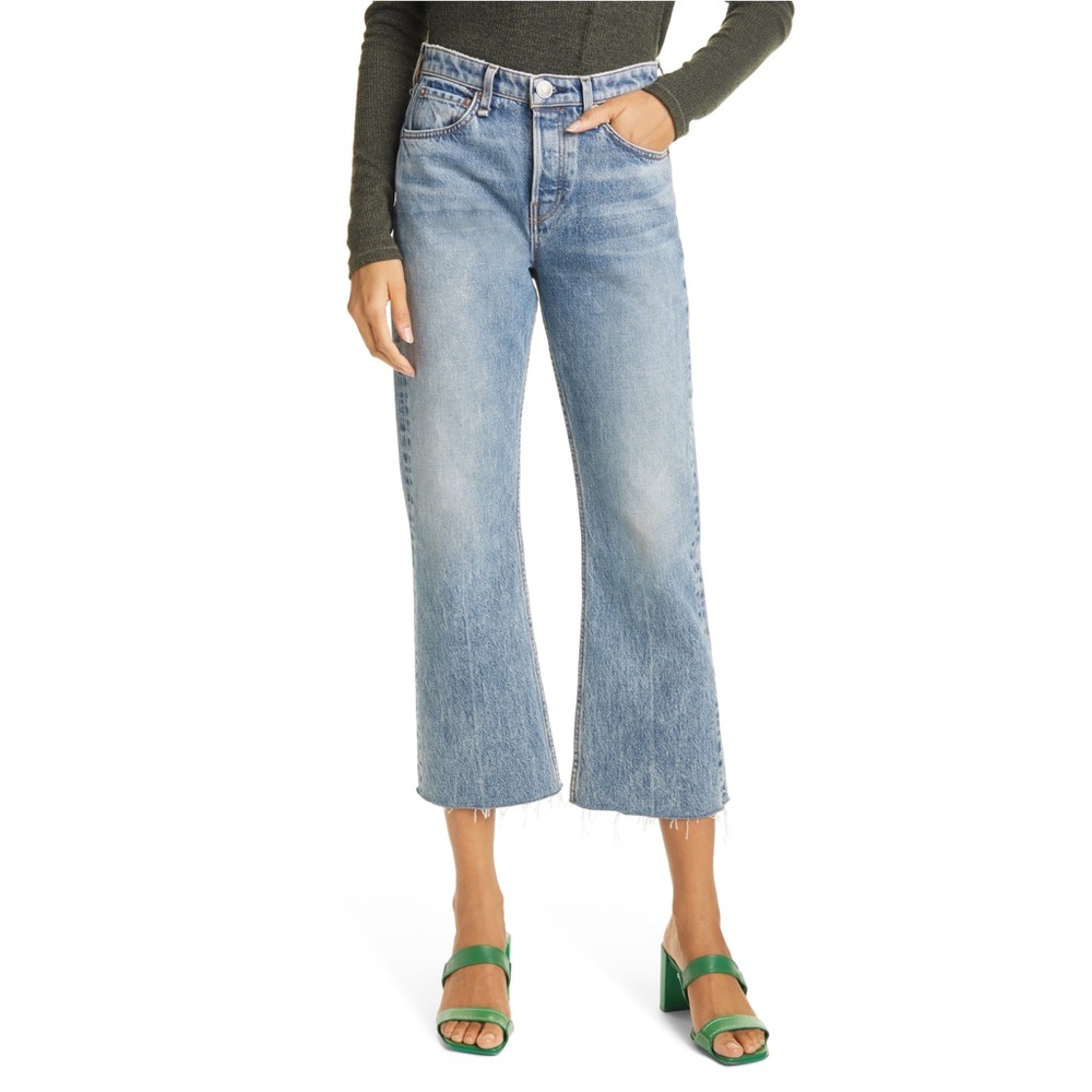 ❤️ rag & bone Maya High Waist Crop Flare Jeans, Size 31 in Farrow ❤️ F3